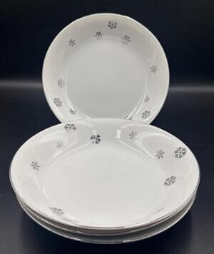 Vintage Seyei Japan Atomic Snowflake Coupe Soup Bowls Set of 4 7 5/8” MCM